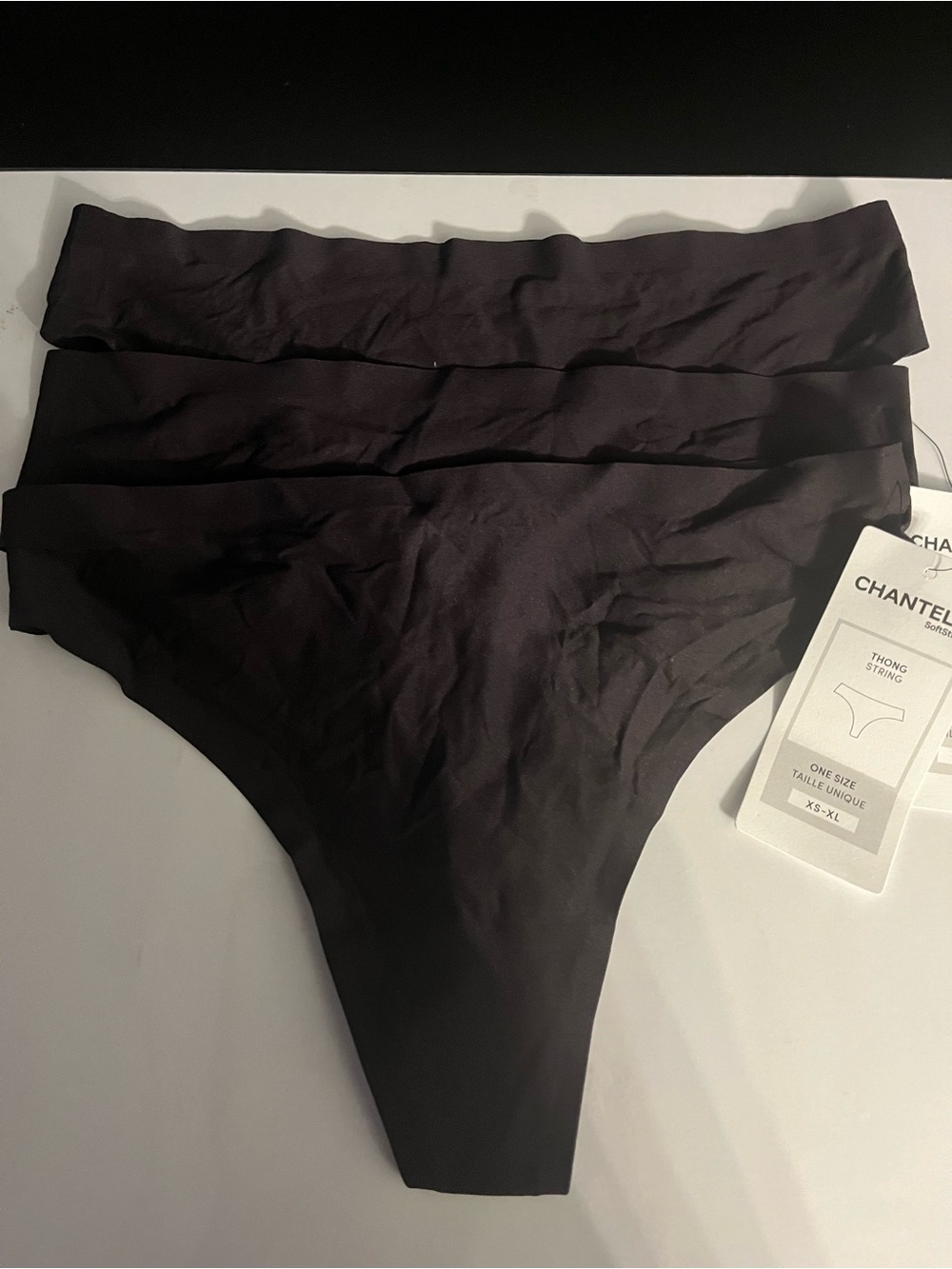 Chantelle Black High-Waist Thong OS NEW